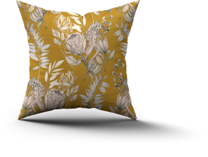 Подушка с принтом Ле-Гранд Протея 38х38 горчичный