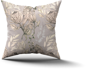 Подушка с принтом Ле-Гранд Протея 38х38 серо-бежевый 