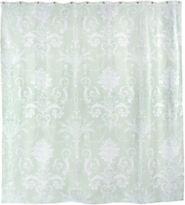 Штора для ванной комнаты WESS Oxford 180х200 см зеленый белый
