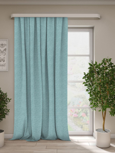 Штора блэкаут Лен 110319 голубая 200х270 см