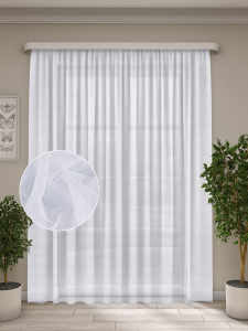 Штора тюлевая Сетка однотонная белая 300х270 см