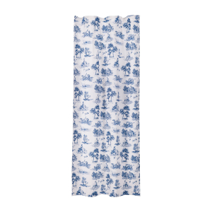 Штора портьерная Klassika бело-синяя 140x260 см