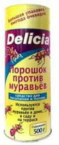 Порошок от муравьёв DELICIA дом, сад 500 гр