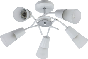 Люстра ESCADA 5хE27х60 Вт белая/хром 56х56х24 см