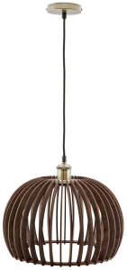 Подвес из дерева 1хE27х60 Вт коричневый 33,5x33x22 см