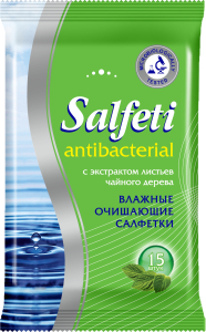 Влажная салфетка антибактериальная SALFETI гигиена 15 шт