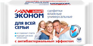 Влажная салфетка универсальная ЭКОНОМ SM гигиена 100 шт
