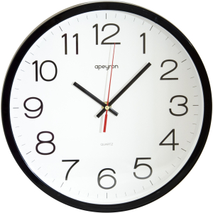 Часы настенные APEYRON пластик черные 300х40 мм