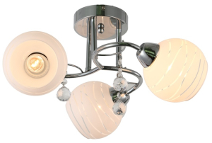 Люстра потолочная E27x3x60 Вт хром/белая 44x44x21 см