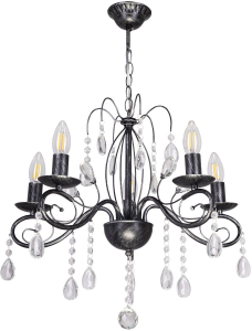 Люстра DE CITY 5хE14х60 Вт черная 53х53х70 см