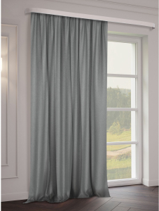 Штора Лен 110136 Однотонная серая 200х270 см