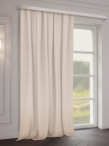 Штора Лен 96331 Однотонная бежевая 200х270 см