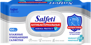 Влажная салфетка антибактериальная SALFETI гигиена 100 шт