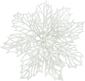 Ёлочная игрушка FLOWER 2-0 паутинка белый 120x120x40 мм