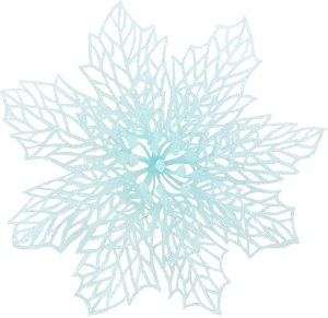 Ёлочная игрушка FLOWER паутинка голубой 120x120x40 мм