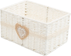 Корзина стеллажная бумажная Handy Home Серечко 25x18x14 см белый
