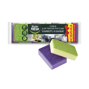 Губки для посуды Mr. Fresh яркие цвета, 10 шт.