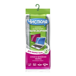 Салфетка Чистюля Пылесборник из микрофибры, 1 шт