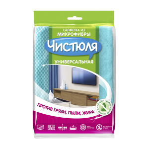 Салфетка Чистюля универсальная из микрофибры, 1 шт