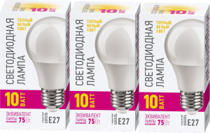 Светодиодная лампа Онлайт E27 2700K тёплый свет, 3 шт.