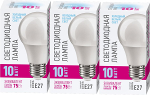 Светодиодная лампа Онлайт E27 4000K холодный свет, 3 шт.