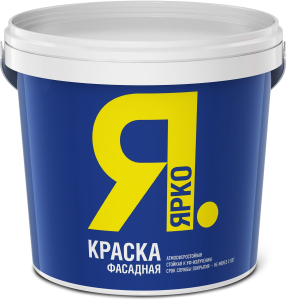 Краска фасадная ЯРКО для наружных и внутренних работ белая ведро 1,3 кг