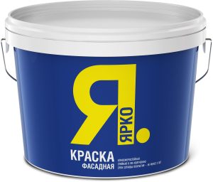 Краска фасадная ЯРКО для наружных и внутренних работ белая ведро 14 кг