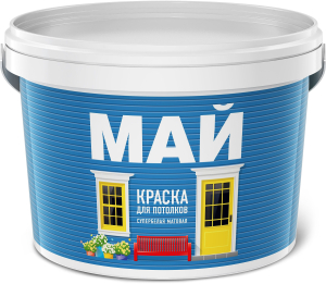 Краска для потолков МАЙ белая ведро 2,5 кг