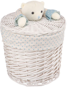 Бельевая корзина Handy Home Медвежонок голубой 32,4 л белый