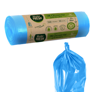 Пакеты для мусора Mr. Fresh ЭКО 160 л, голубой, 10 шт