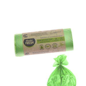 Пакеты для мусора Mr. Fresh БИО с завязками 35 л, салатовый, 30 шт