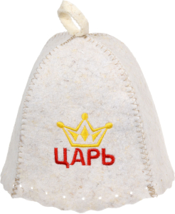 Шапка для бани и сауны с вышивкой "Царь" "Hot Pot", войлок