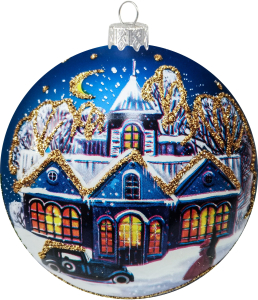 Новогодний шар Коломеев Рождественская ночь 6,5 см в подарочной упаковке