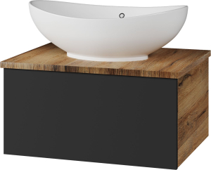 Тумба напольная под раковину MISTY Ива 60x30 см МДФ темно-серый 