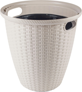 Кашпо напольное Rattan D233мм/7 л с внутренним горшком 4,5 л сливочный