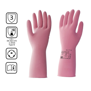 Перчатки латексные Home Queen HQ Profiline многоразовые, красный, M 