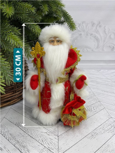 Фигурка Triumph Nord Дед Мороз в красной шубе и белой шапке 30 см