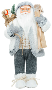 Дед Мороз с лыжами и подарками 46 см