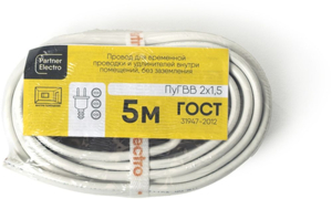 Провод Партнер-Электро ГОСТ ПУГВВ 2Х1,5 5м