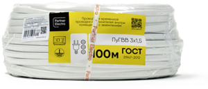 Провод Партнер-Электро ГОСТ ПУГВВ 3Х1,5 100м