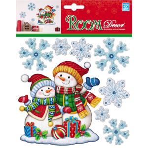 Наклейка Room Decor Два снеговичка 18х18 см