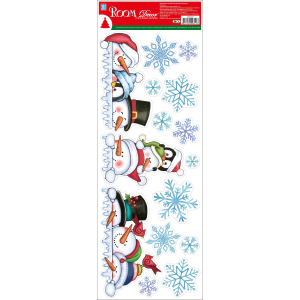 Наклейка Room Decor Снеговики 21х53 см