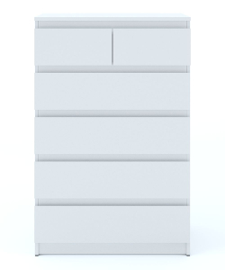 Комод Феликс 6 ящиков напольный 80х48х123 см, белый