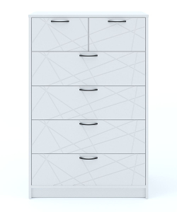 Комод напольный Феликс 6 ящиков 80х48х123 см, белый