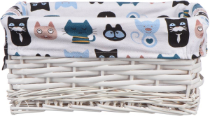 Корзина стеллажная Котики 280x190x130 мм белый