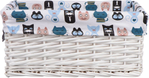 Корзина стеллажная Котики 400x310x170 мм белый