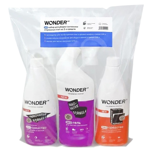 Эконабор Wonder lab для уборки сантехники и кухонных плит из 3 средств, 1.85 л