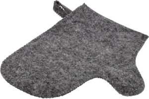 Рукавица для сауны серая Hot Pot войлок