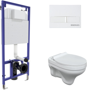 Комплект инсталляции Berges NOVUM L1+безободковый унитаз Albit S