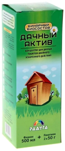 Биосостав бинарный Дачный Актив жидкий концентрат 0,5л + 100гр для туалетов